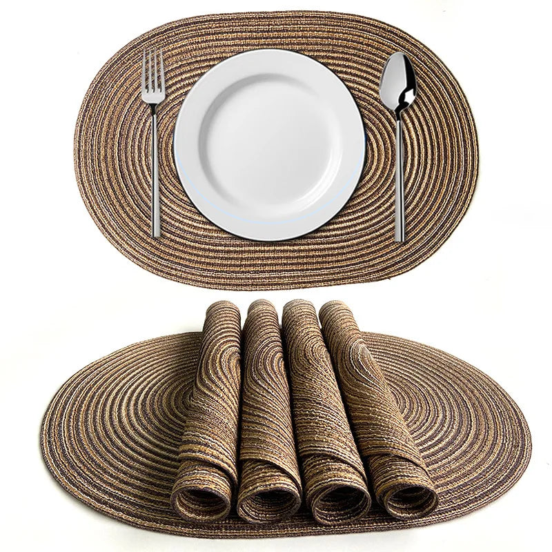 Natural Braided Oval Placemats