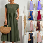 Elyra Vintage Linen Maxi | Dress