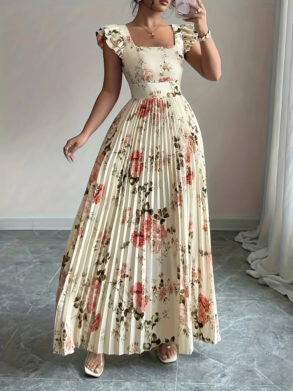 Izara Dress Cream Floral