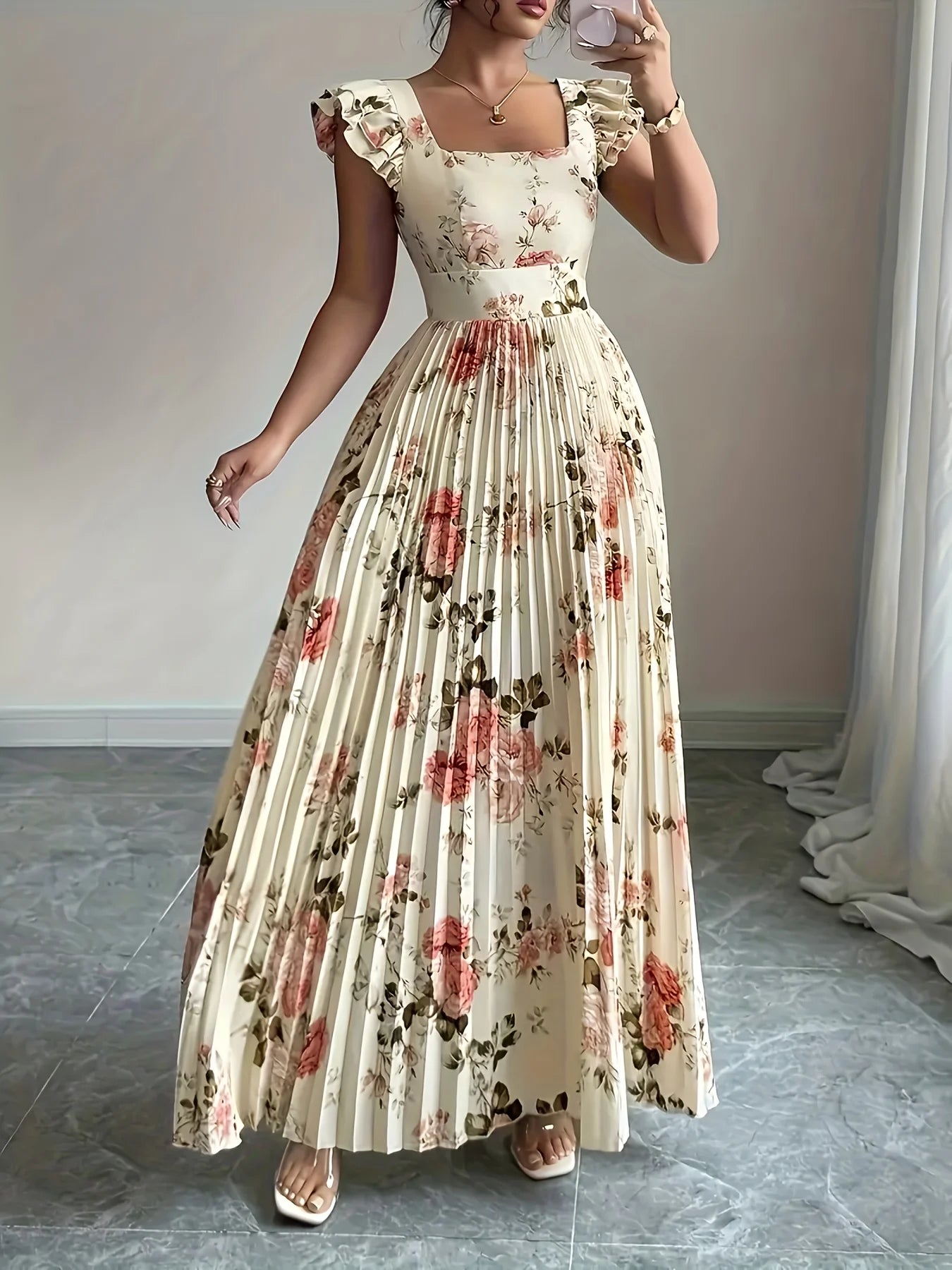 Izara Dress Cream Floral