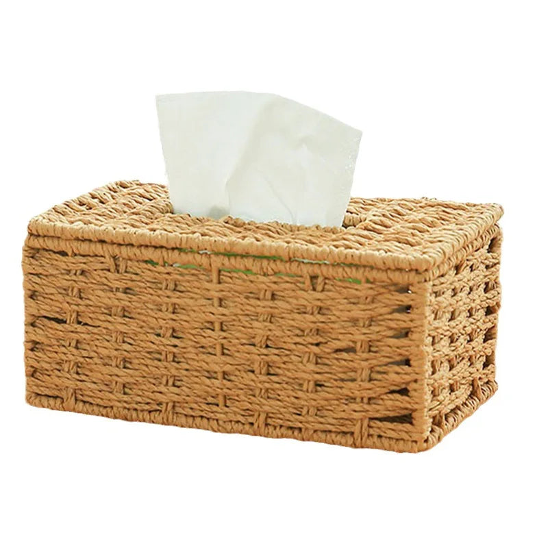 Florence Woven Rattan-Style Tissue Box