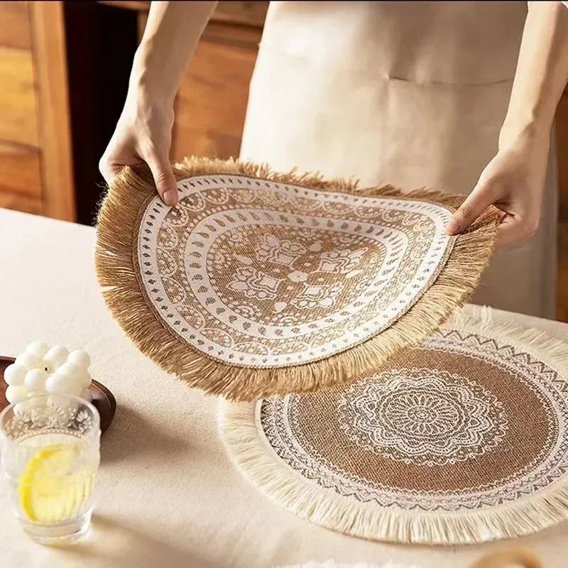 Boho Jute Fringe Placemat