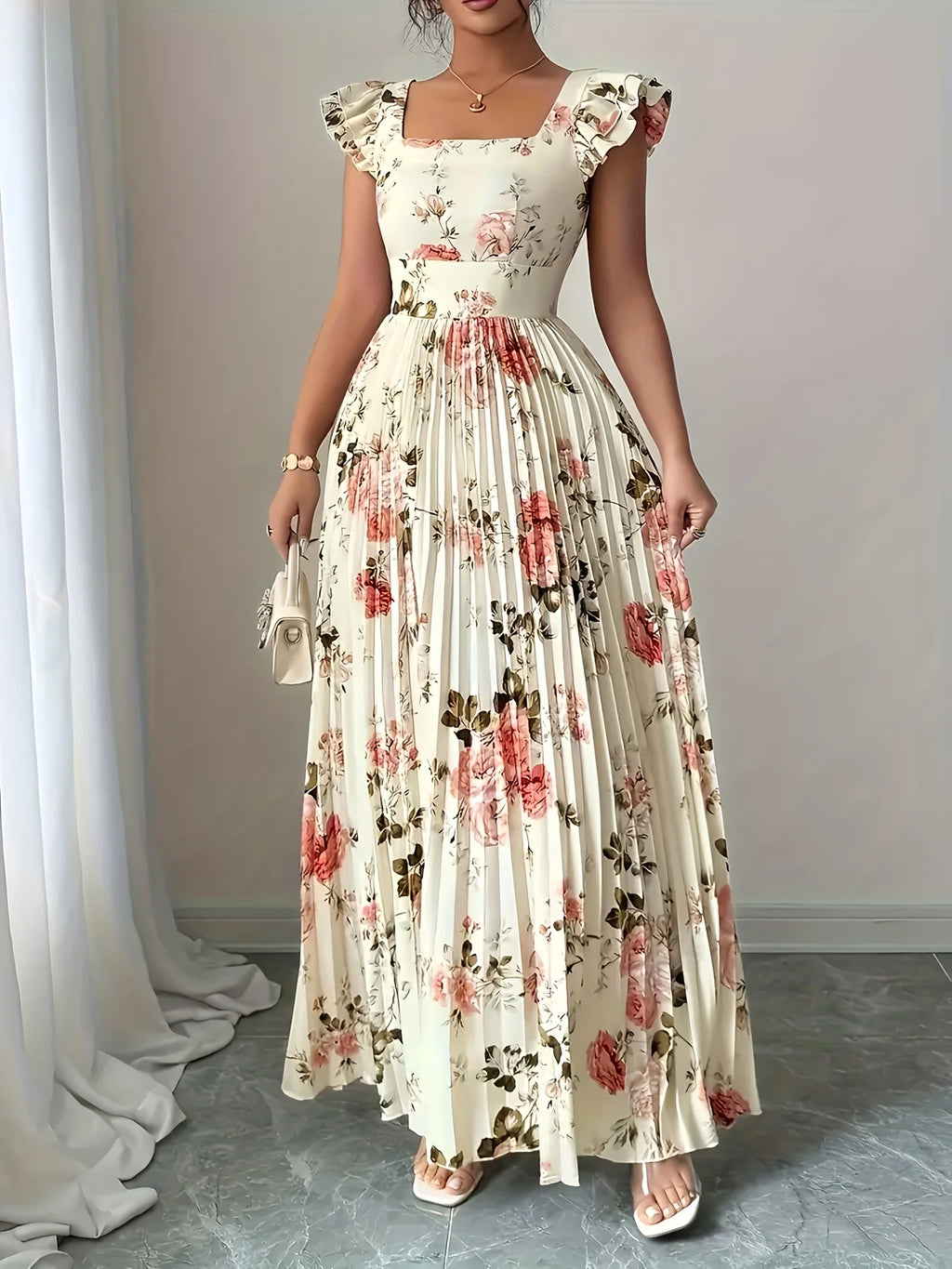 Izara Dress Cream Floral