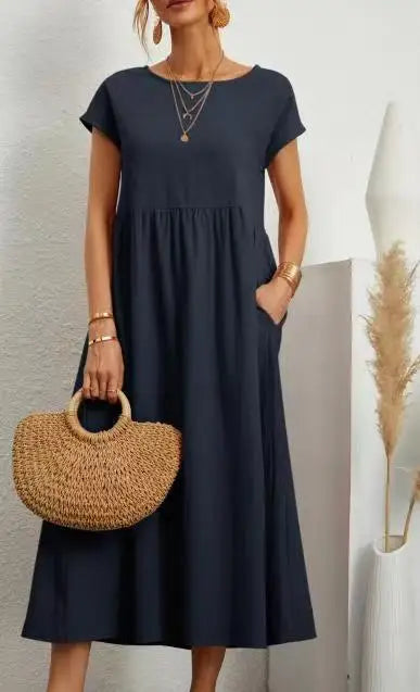 Elyra Vintage Linen Maxi | Dress