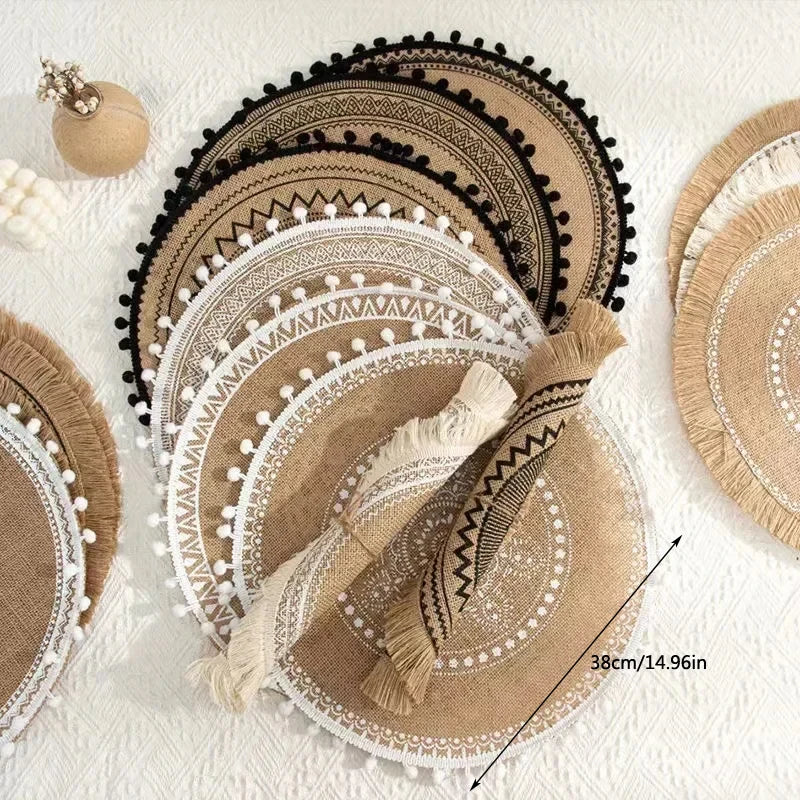 Boho Jute Fringe Placemat
