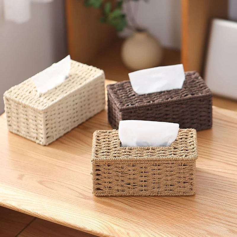 Florence Woven Rattan-Style Tissue Box