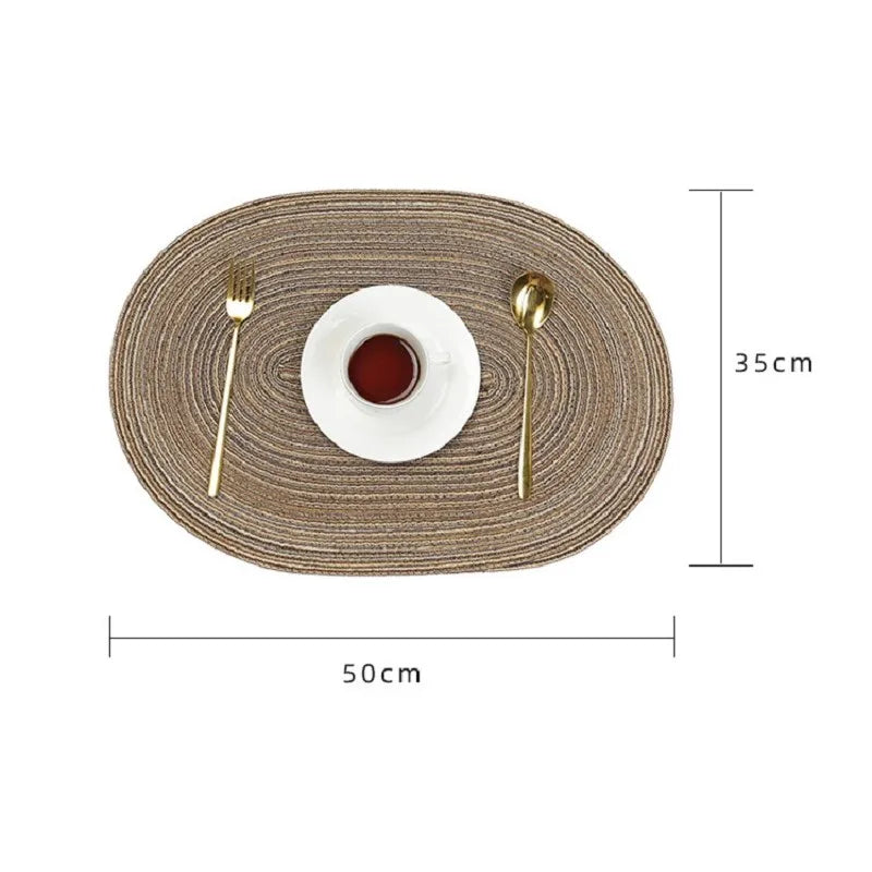 Natural Braided Oval Placemats