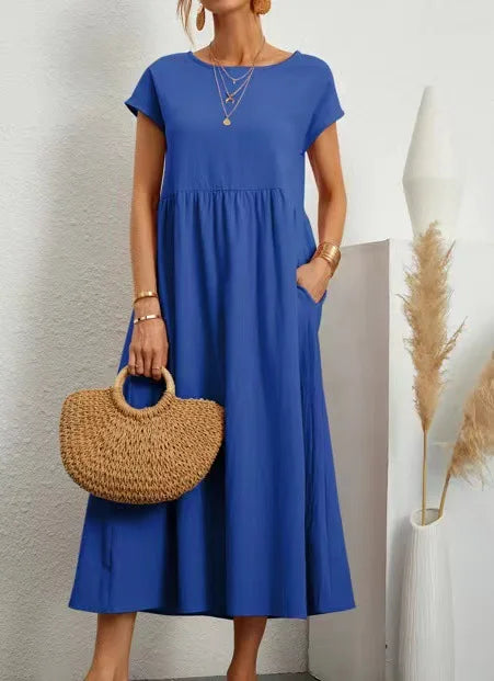 Elyra Vintage Linen Maxi | Dress