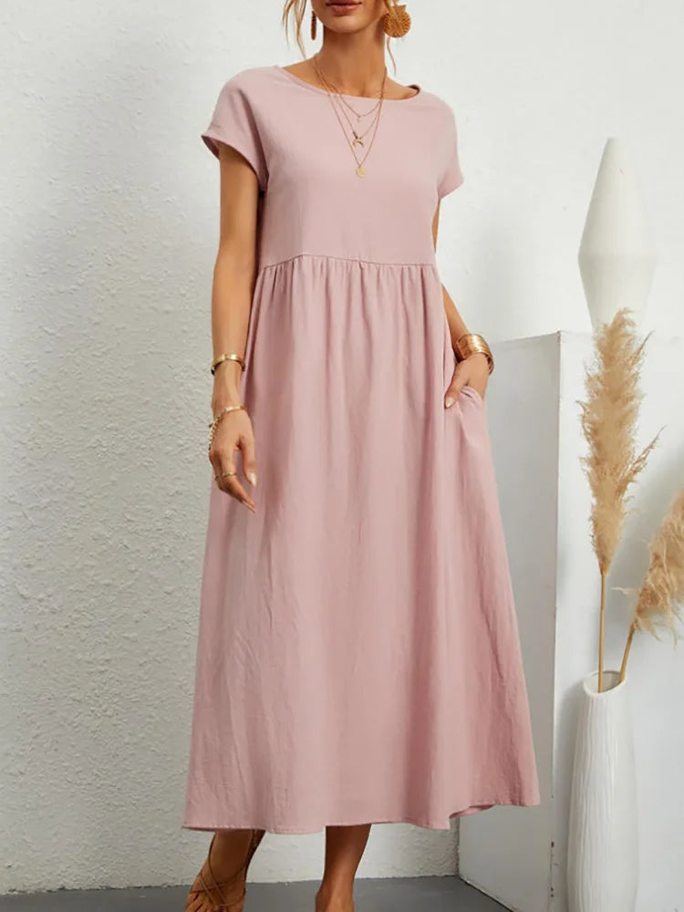 Elyra Vintage Linen Maxi | Dress