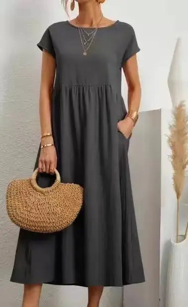 Elyra Vintage Linen Maxi | Dress