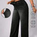 Delphine Plus Size Wide-Leg Denim Pants