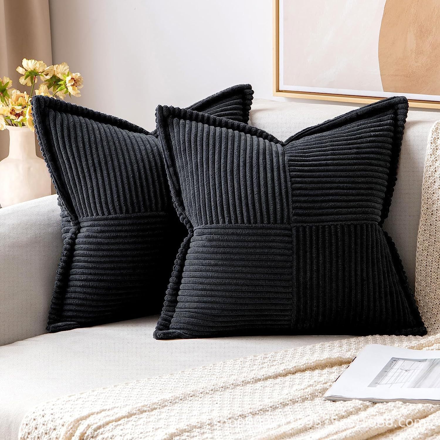 Aria Corduroy Striped Cushion Cover