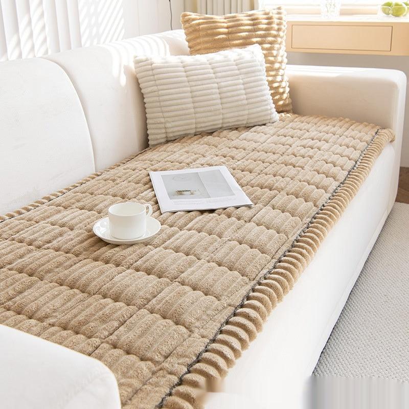 Corduroy Striped Houndstooth Sofa Cover