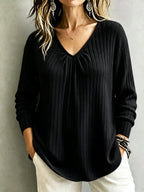 Celestine Ruched V-Neck Top
