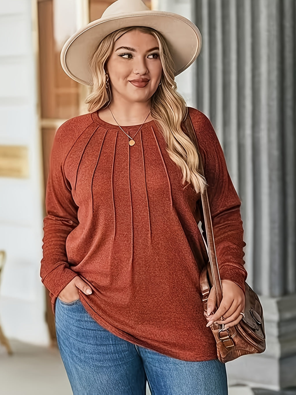 Elodie Pleated Raglan Pullover
