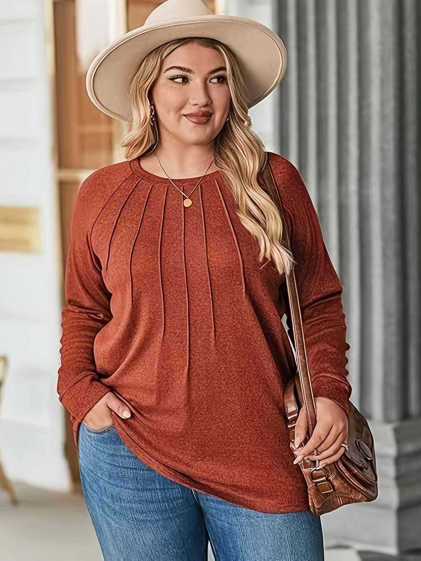 Elodie Pleated Raglan Pullover