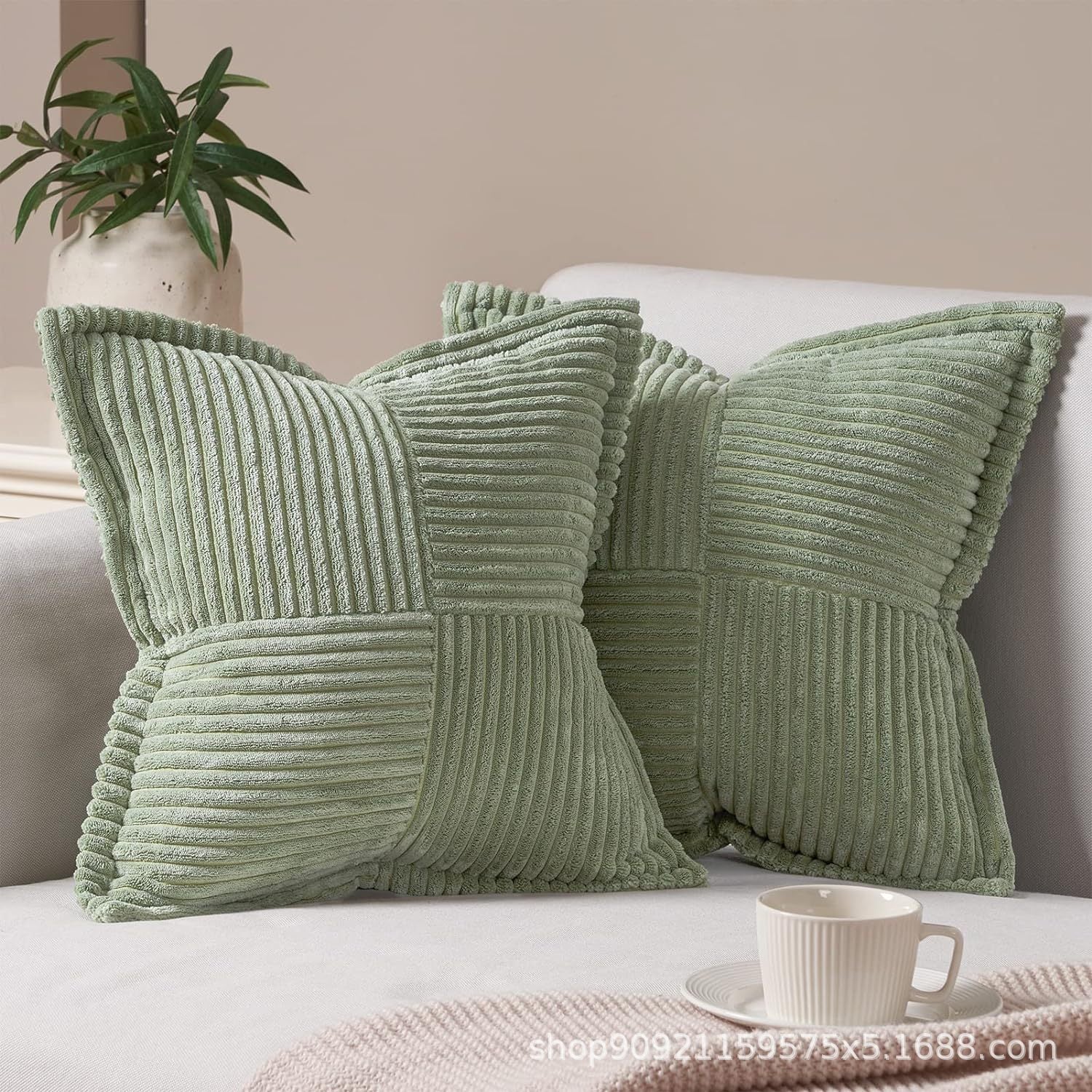 Aria Corduroy Striped Cushion Cover