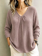 Celestine Ruched V-Neck Top