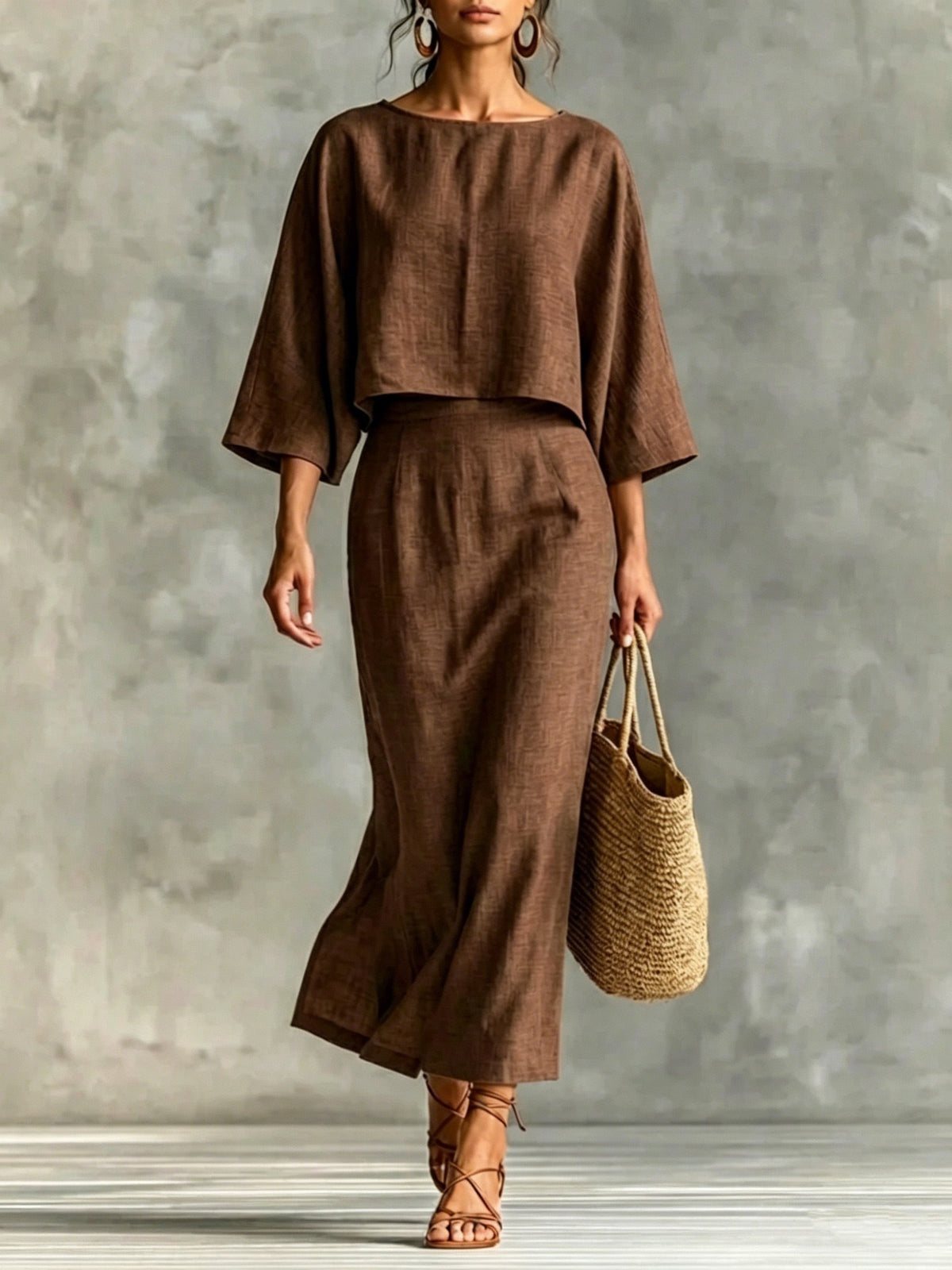 Quinty High-Waisted Midi Skirt Set