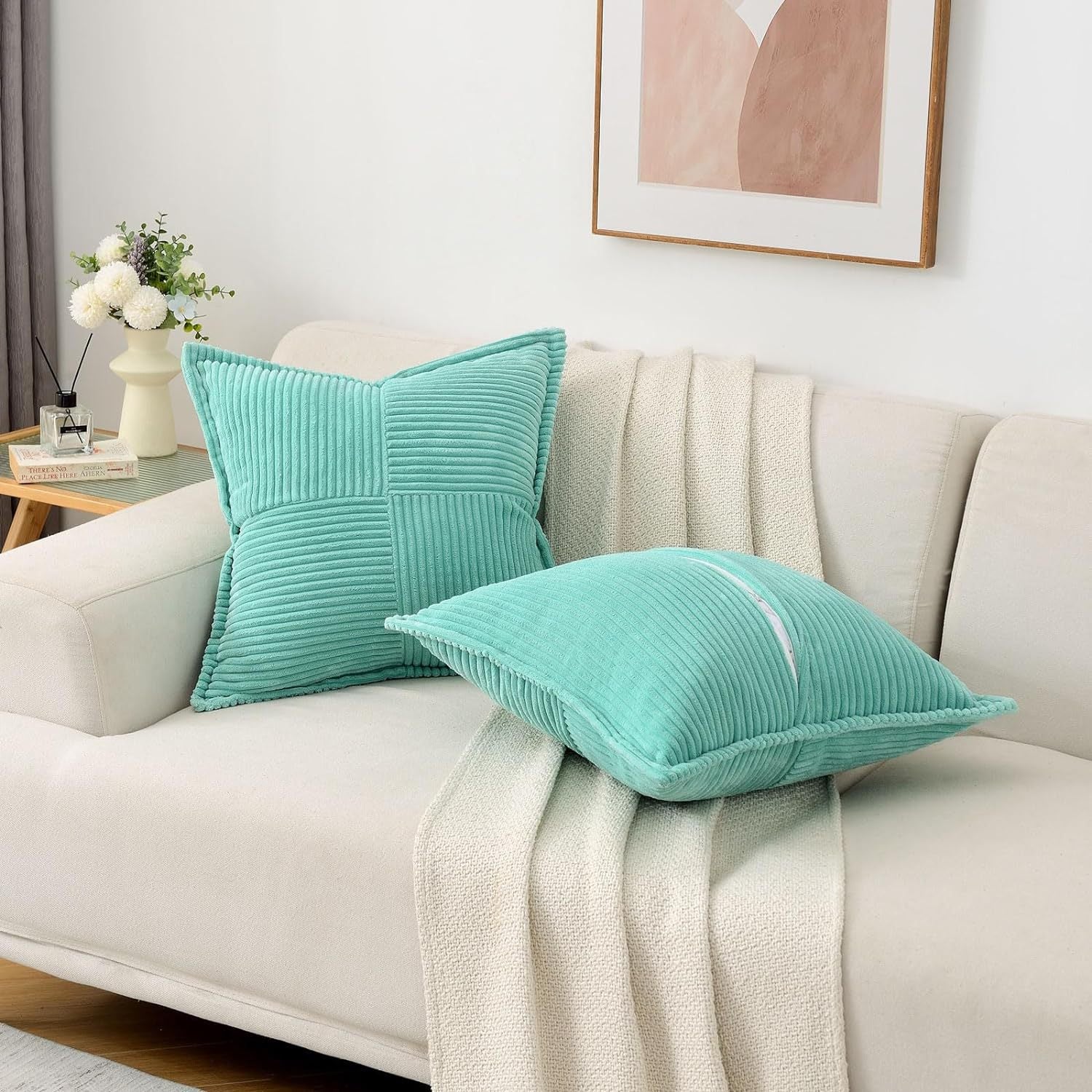 Aria Corduroy Striped Cushion Cover