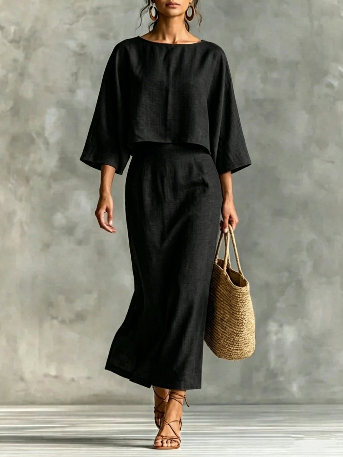 Quinty High-Waisted Midi Skirt Set
