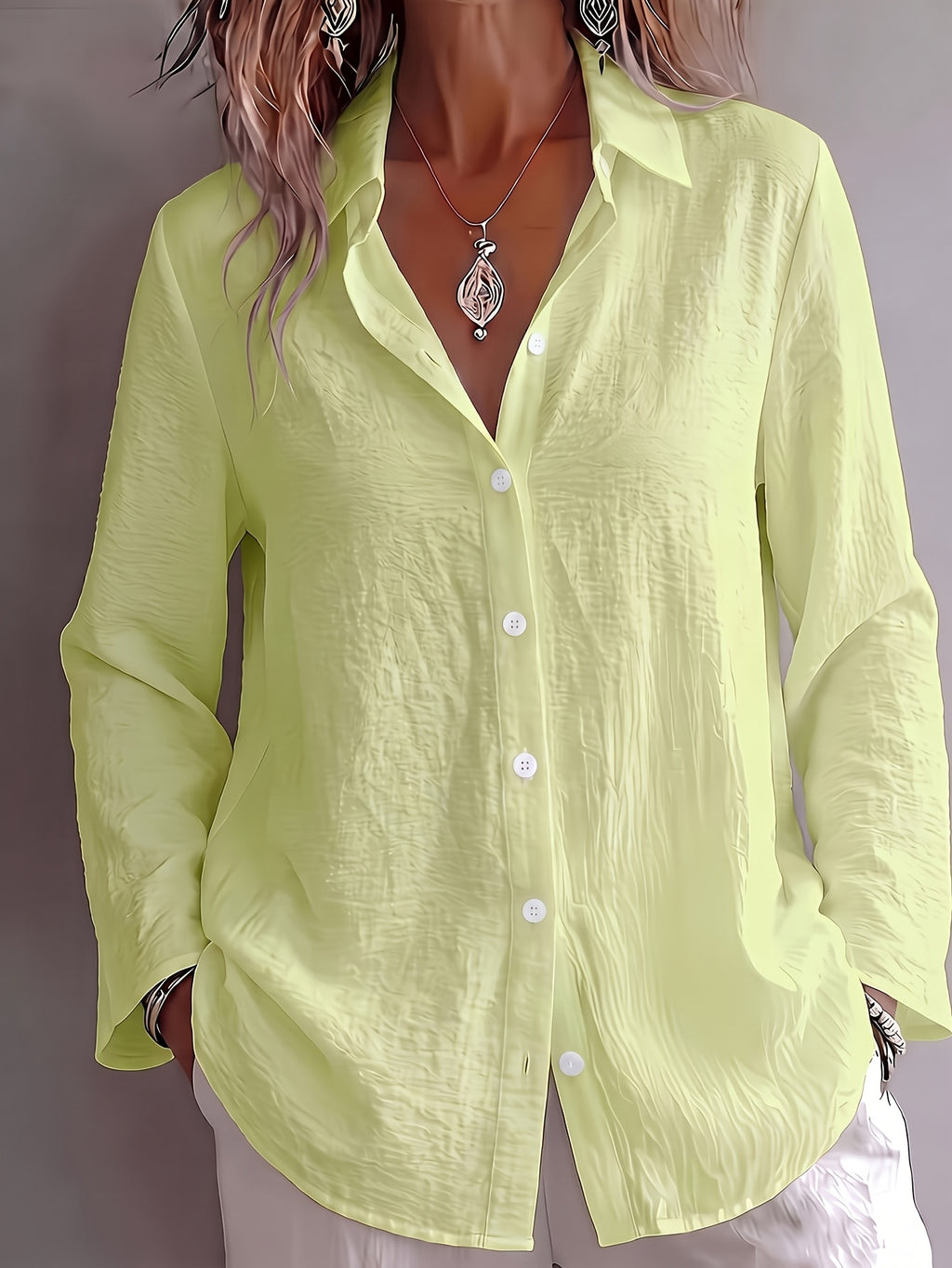 Aurelia V-Neck Textured Shirt