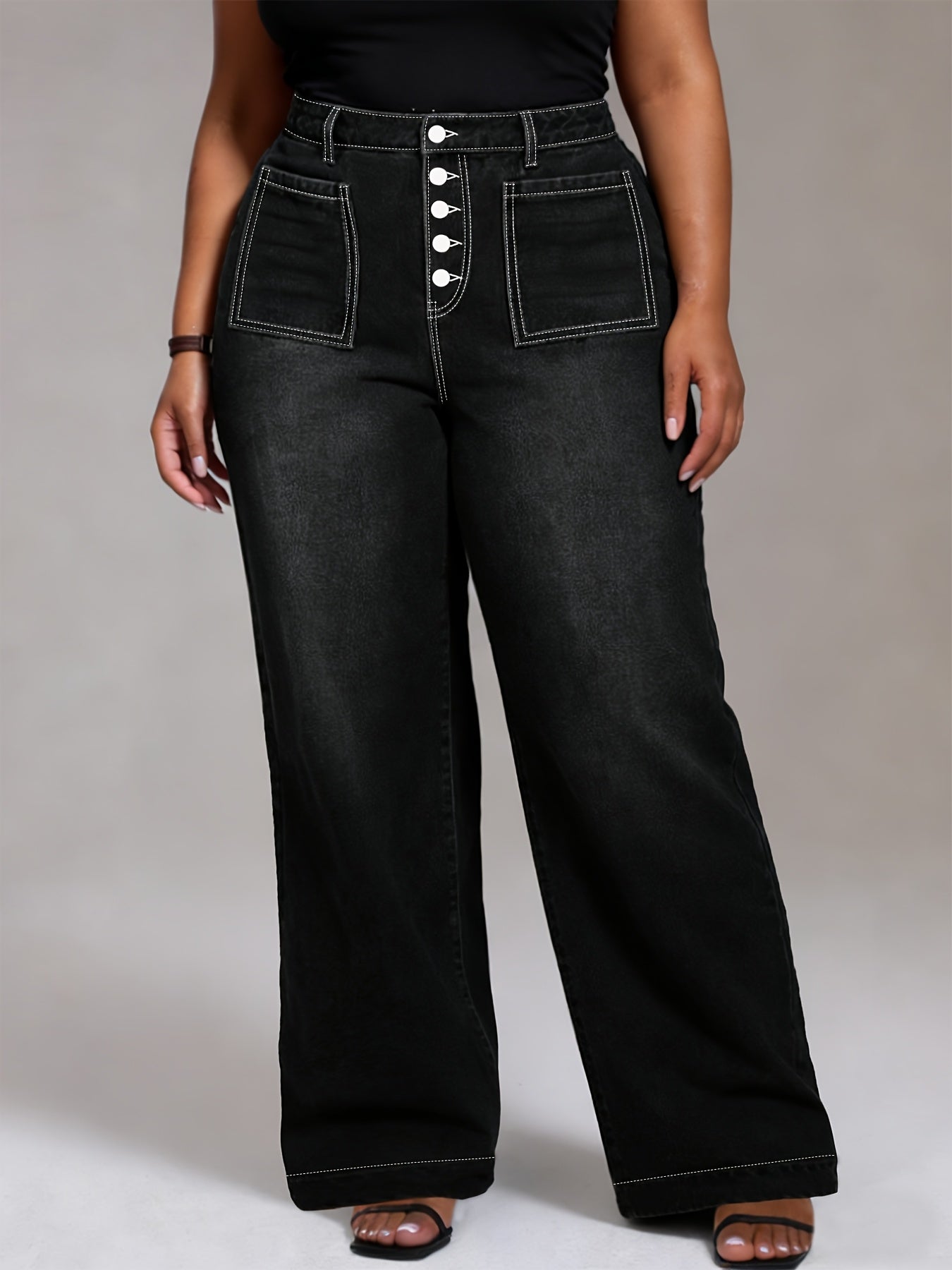 Estelle Plus Size High-Waisted Stretch Trousers