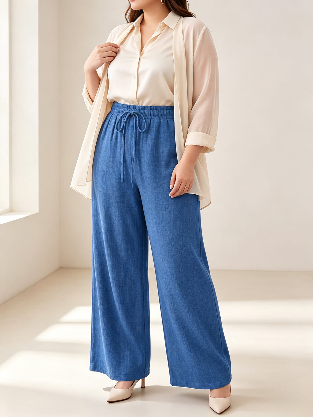 Marielle High-Waisted Wide-Leg Trousers