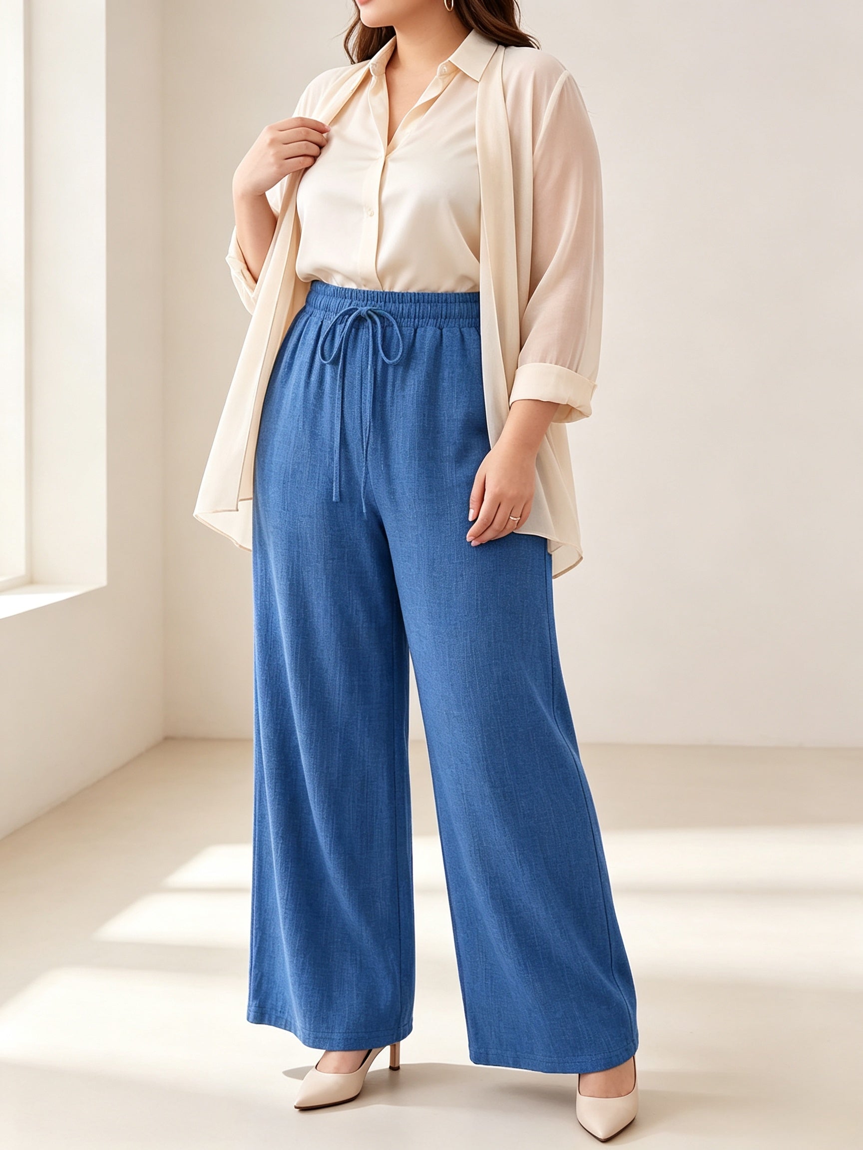 Marielle High-Waisted Wide-Leg Trousers