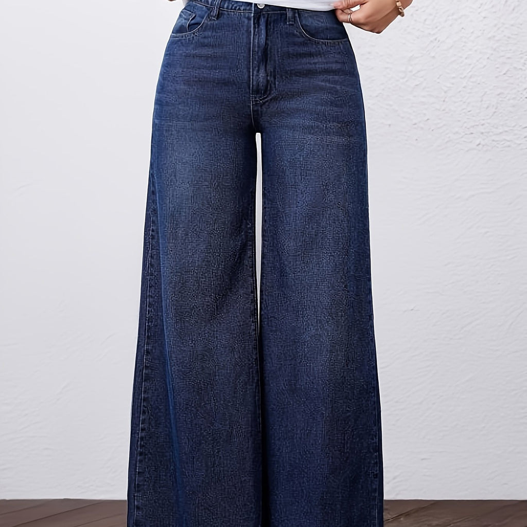 Genevieve High-Waisted Wide-Leg Jeans