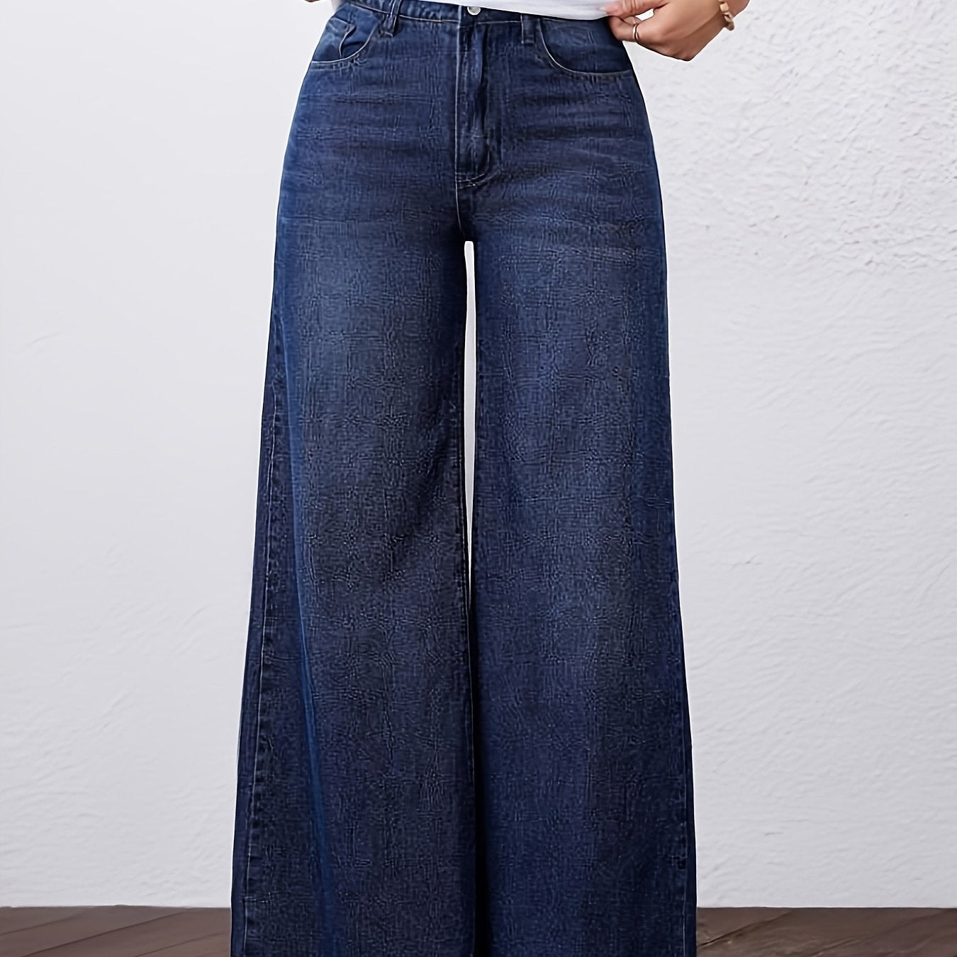 Genevieve High-Waisted Wide-Leg Jeans