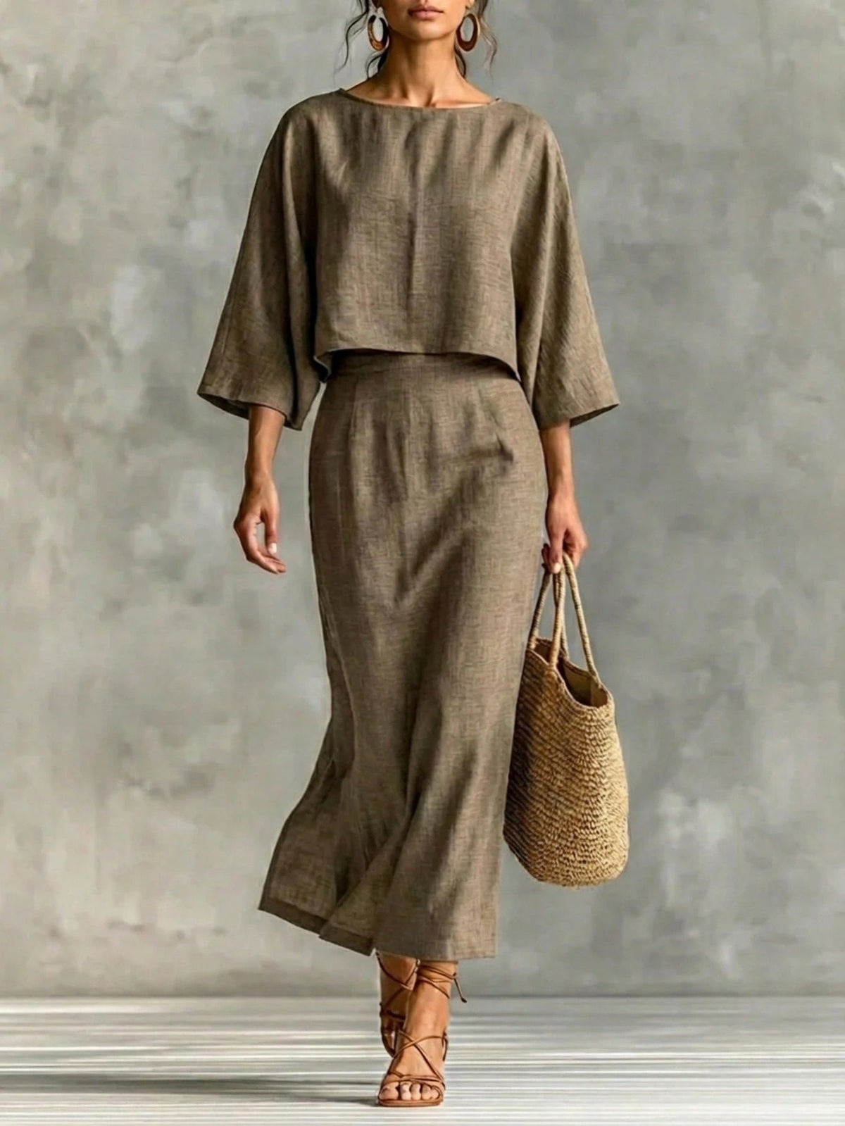 Quinty High-Waisted Midi Skirt Set