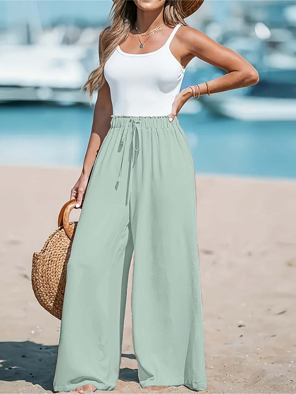 Celeste Women’s High-Waisted Wide-Leg Pants