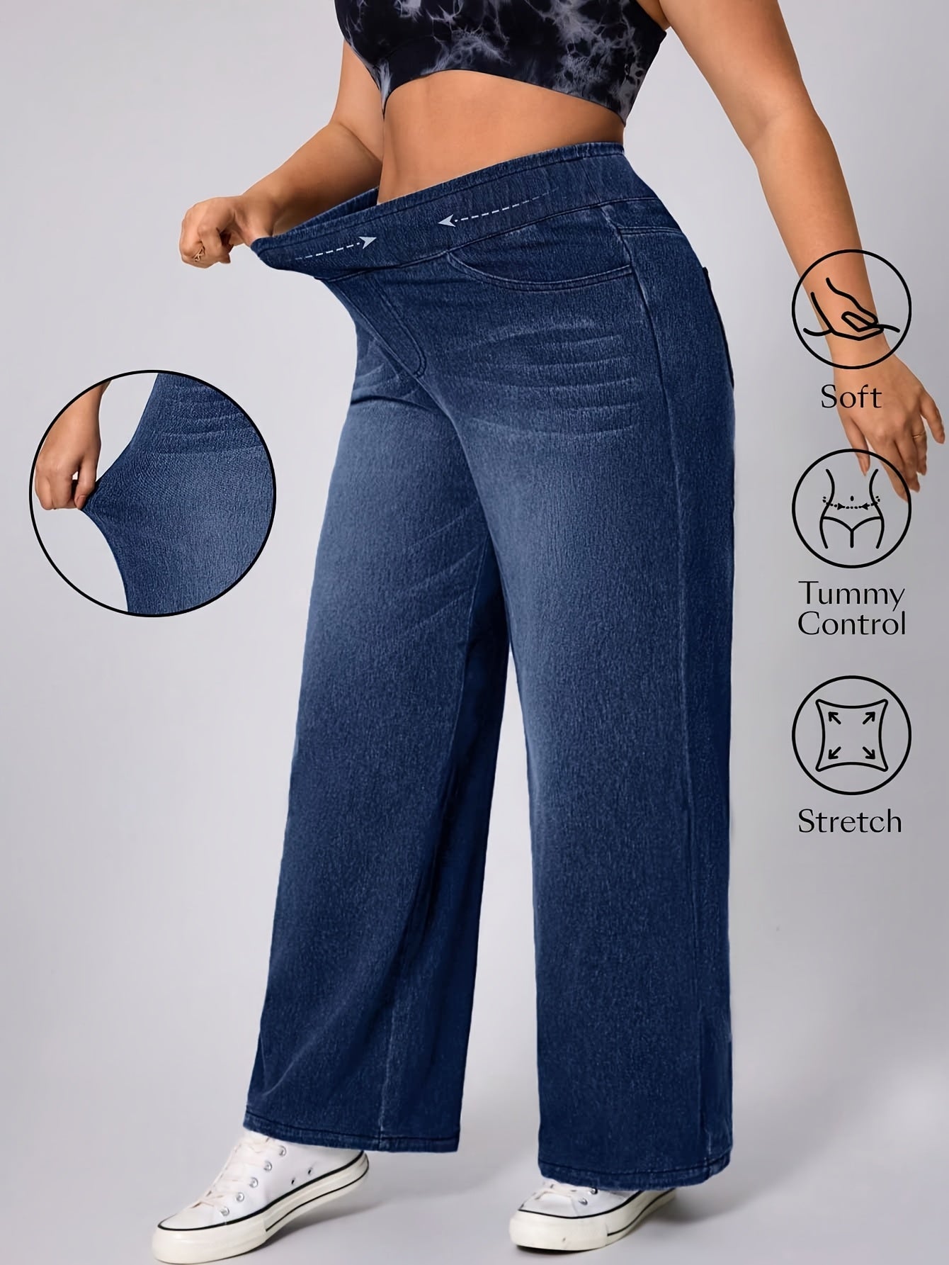 Brielle High-Waisted Washed Denim Pants
