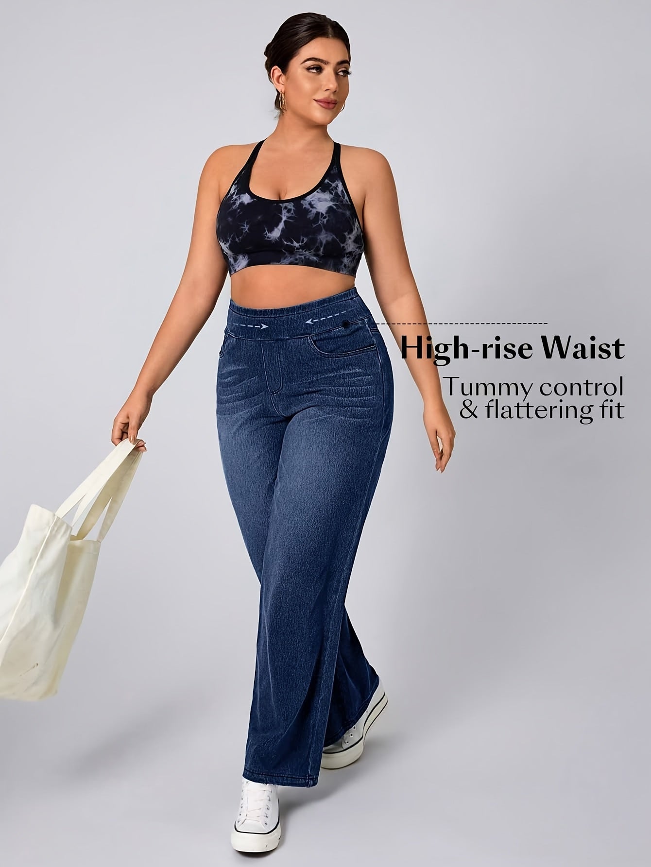 Brielle High-Waisted Washed Denim Pants