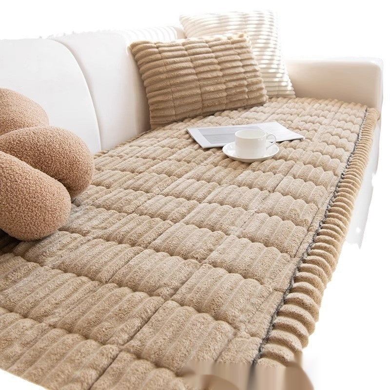 Corduroy Striped Houndstooth Sofa Cover