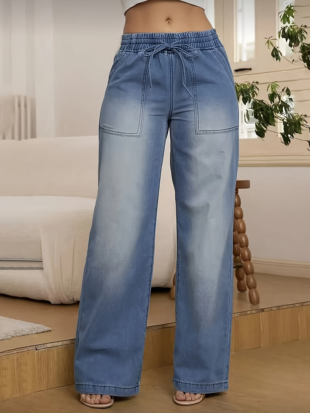 Isabelle High-Stretch Lace-Up Denim Jeans